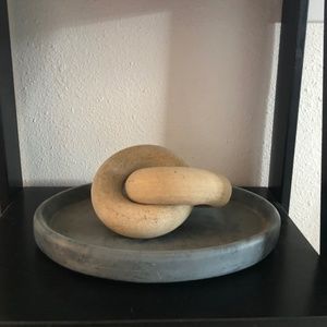 Studio McGee Oval Soapstone Tray Gray Blue